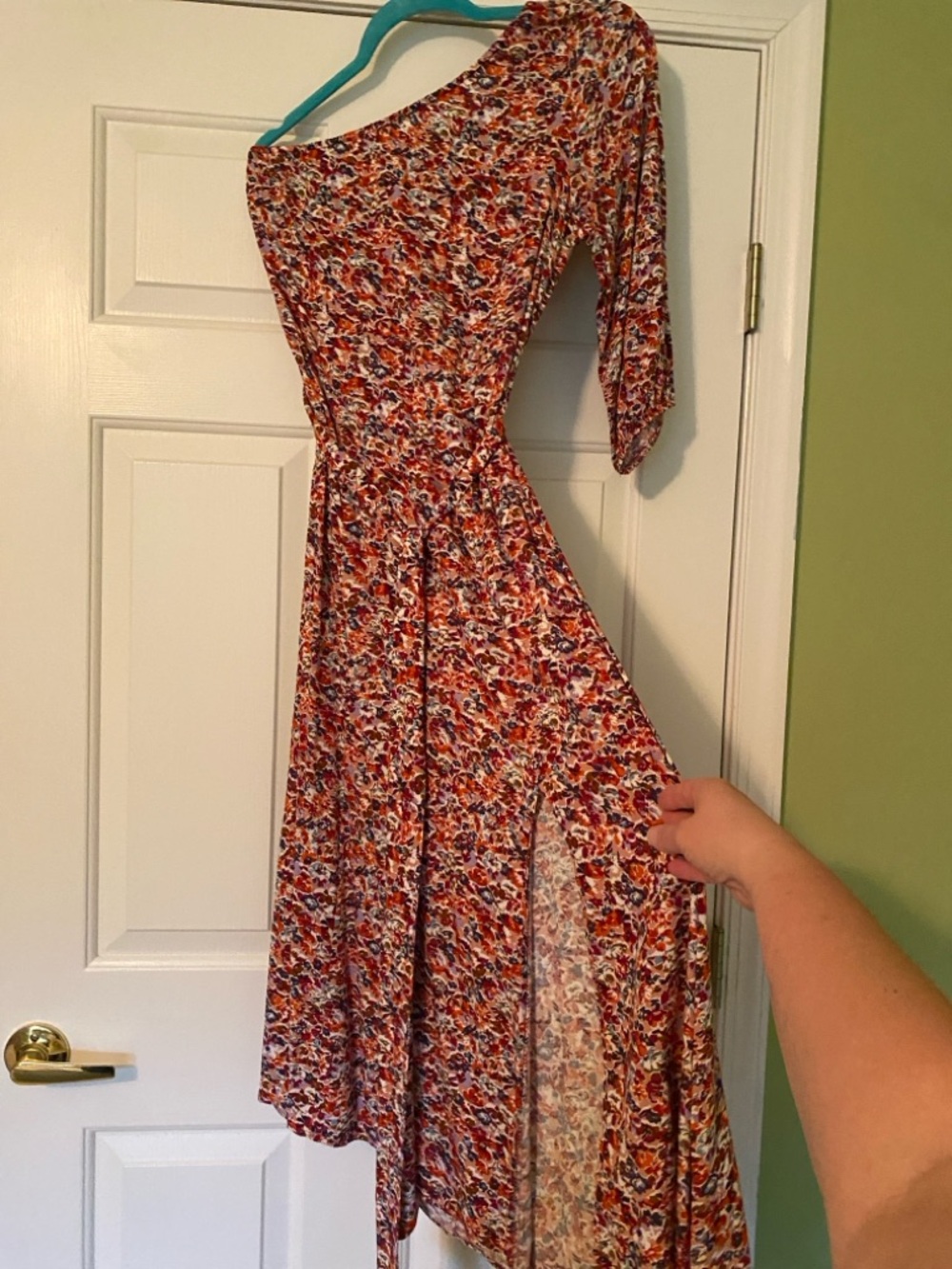 American Eagle Outfitters One-Shoulder Rose Floral Midi Dress - Picture 4 of 9